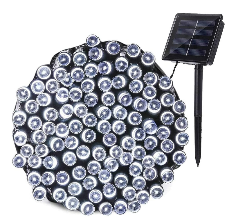Instalatie solara decorativa lungime 50 metri 1500 12 ALB RECE